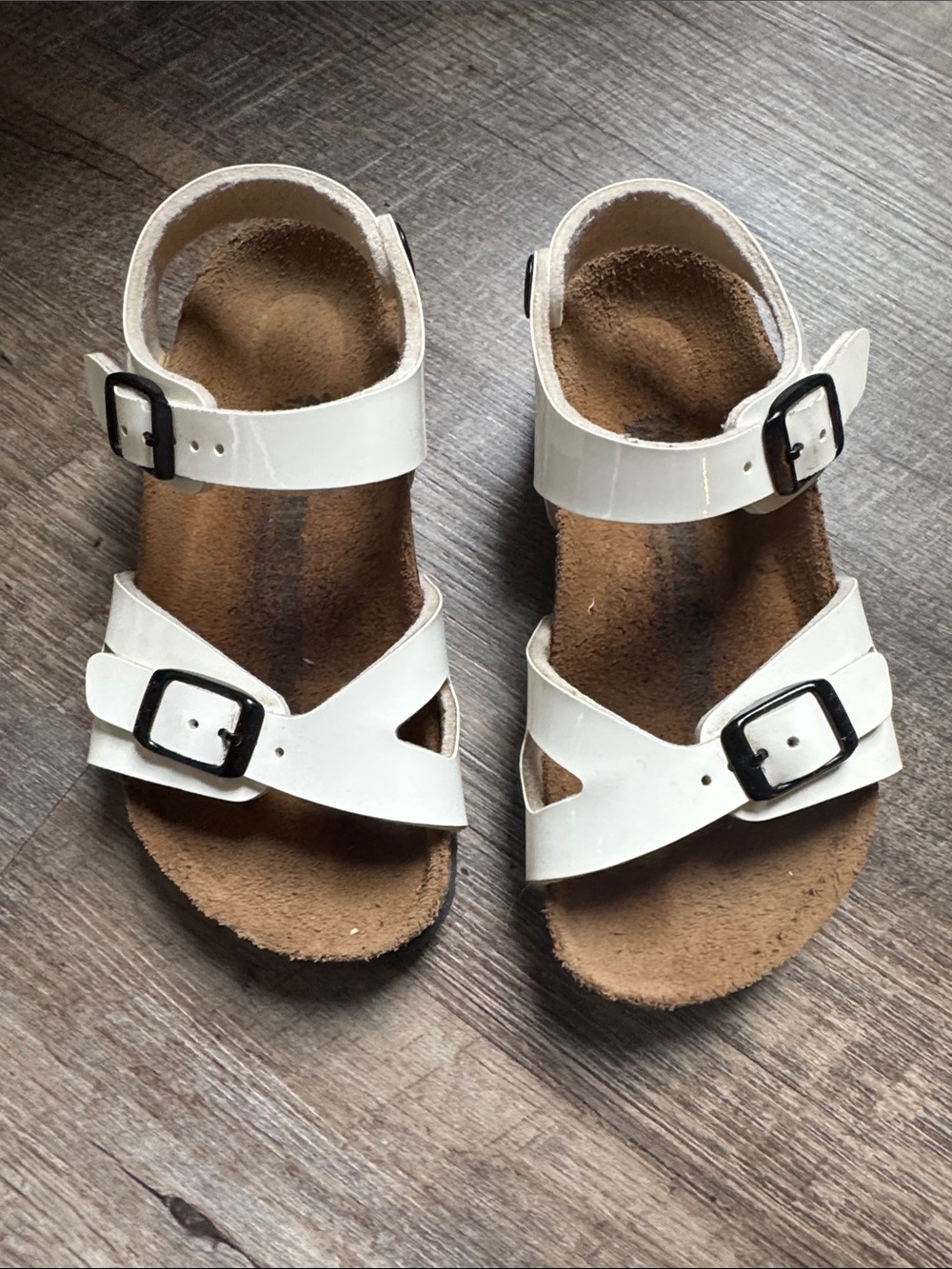 Birkenstock White Double Buckle Kids Sandals